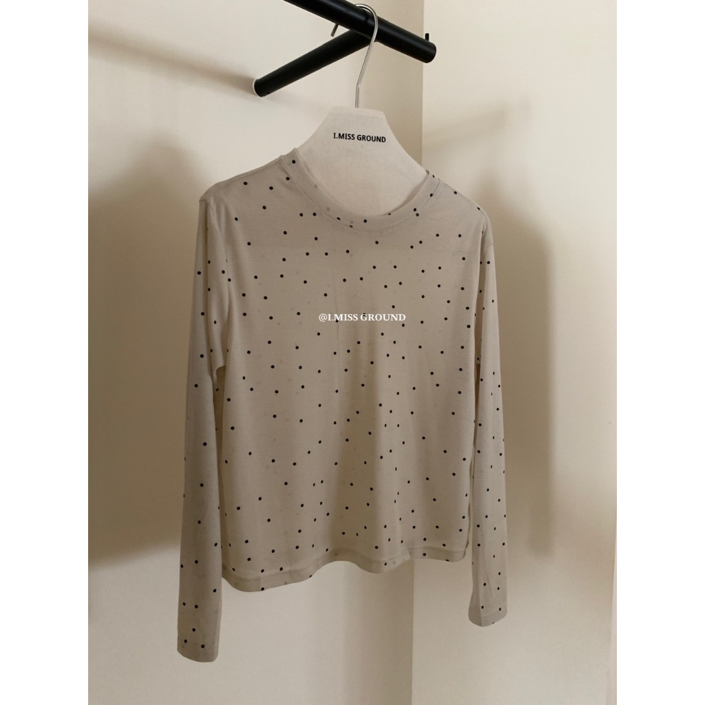 LA CHARMÉ | เสื้อยืดกระดาษแขนยาวลายจุด 30683 I MISS GROUND
