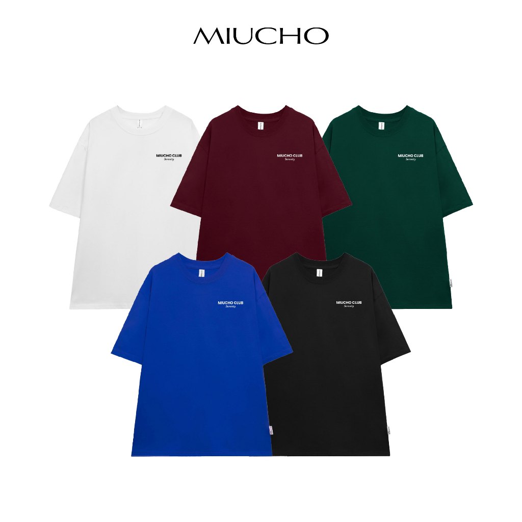 แบรนด์ท้องถิ่น ATD1227 Miucho เสื้อยืดทรงหลวมแขนสั้น ผ้าคอตตอนยืด คอกลม พิมพ์ลายพื้นฐาน