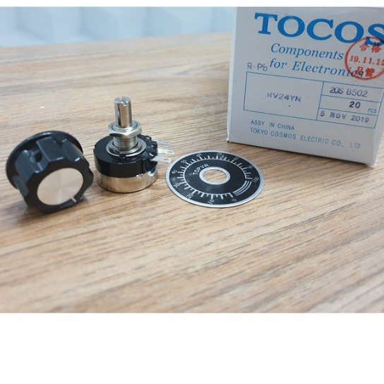 Tocos RV24YN 20S B502 Potentiometer + ลูกบิดสกรู