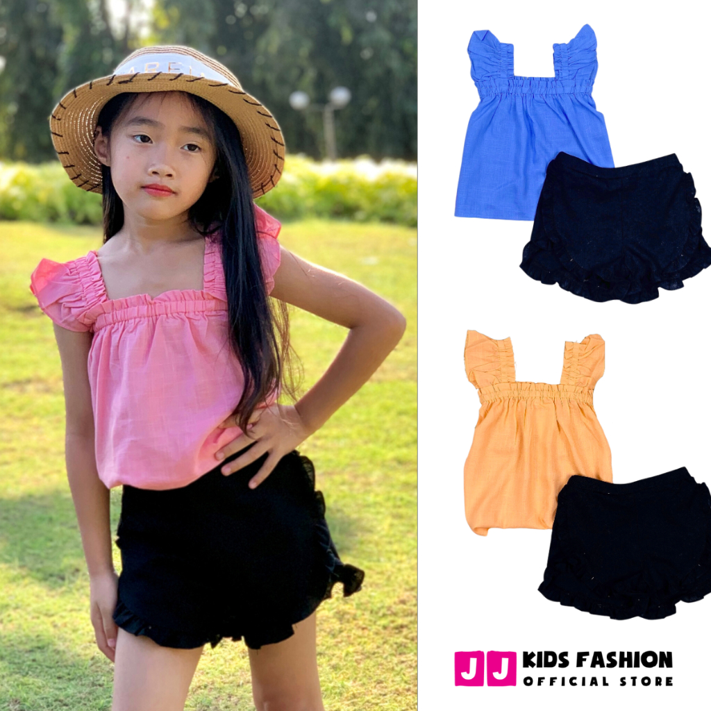Bộ quần áo bé gái mùa hè JJ Kids chất kate, thoáng mát cho trẻ em 2,3,4,5,6,7,8 tuổi  [JJK_B122]