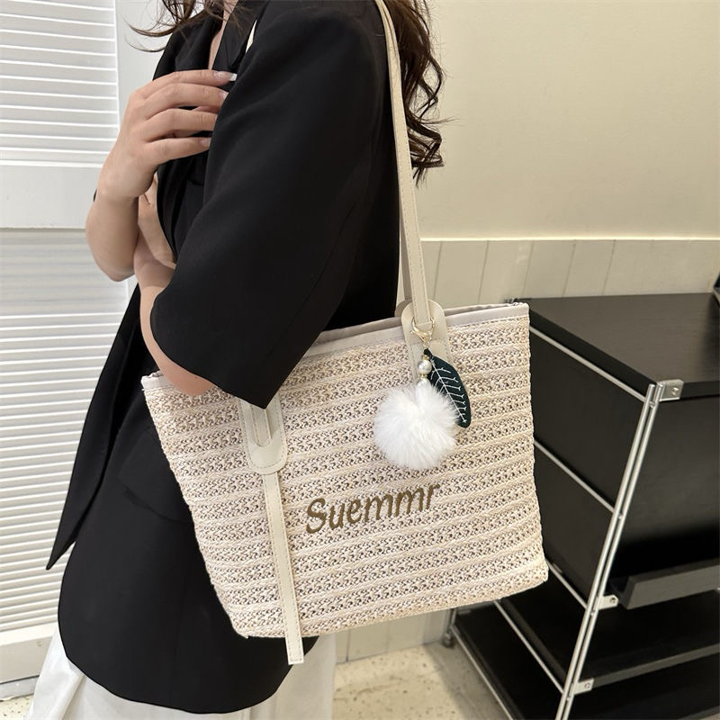 (C86) กระเป๋าชายหาดโท้ตขนาดใหญ่เกาหลีแฟชั่นสําหรับผู้หญิง