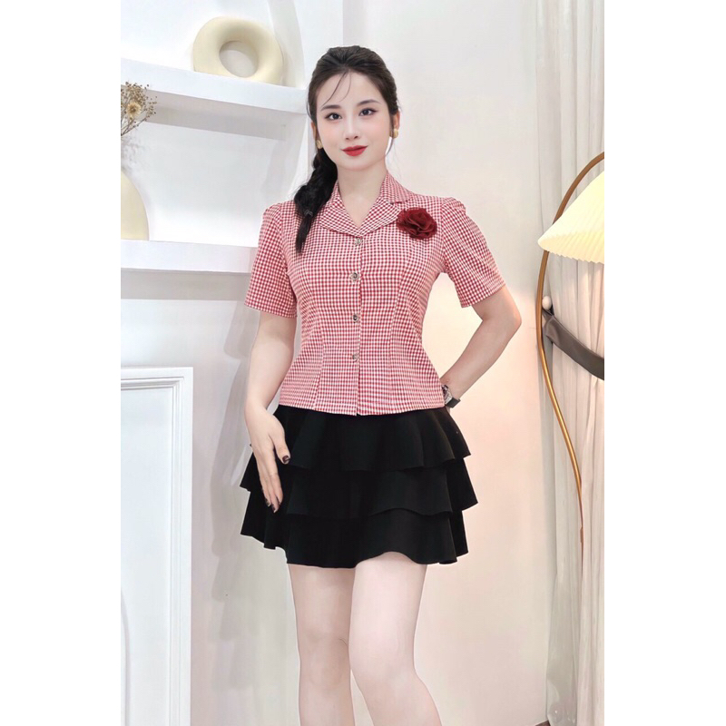 เสื้อเชิ้ตสํานักงานพร้อมเสื้อคลุม PIJAMA WITH COTTON SHORT SLEEVES LUXURY และผ้ายืดหยุ่นเย็น MANGO M