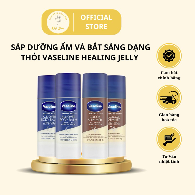 Wax, Skin Care Roller, VASELINE HEALING JELLY COCOA SHIMMER &amp; ALL OVER BODY BALM 40G