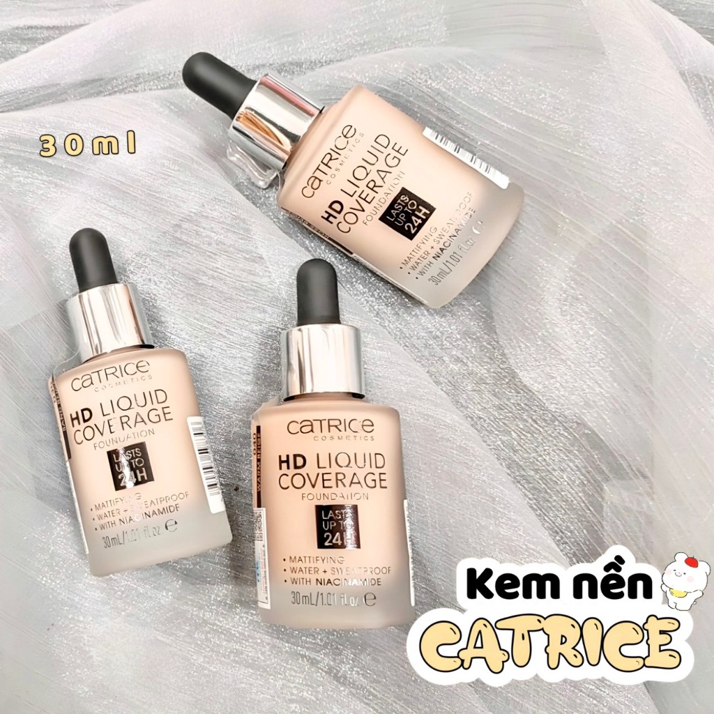 Thin, Light Foundation, Good Coverage CATRICE HD Liquid Coverage 24 Hours Color Fastness 30ml - เยอรมนี
