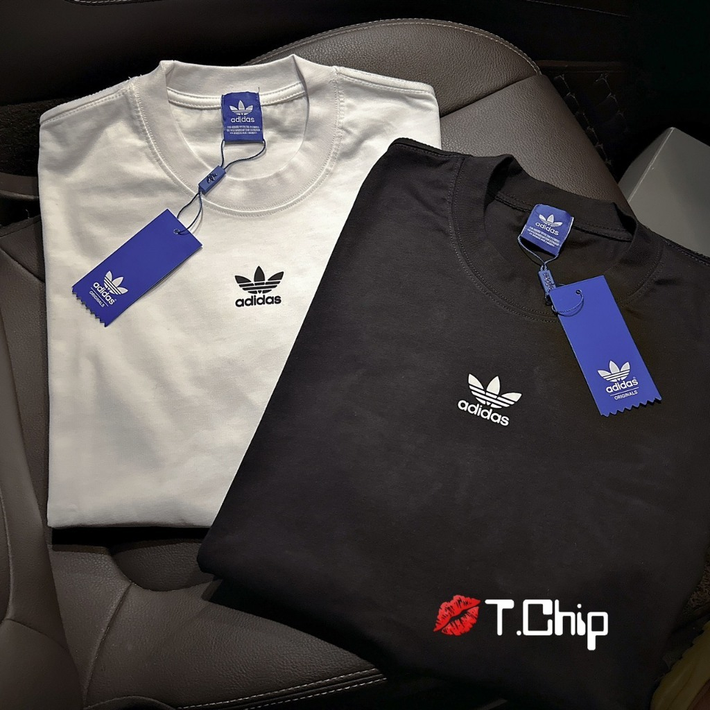 ADIDAS เสื้อยืด อาดิดาส พิมพ์โลโก้ที่หน้าอกหลวมแขนยาวผ้าฝ้ายเย็นเพิ่มเสื้อยืดสําหรับผู้ชายและผู้หญิงสวมใส่ดี
