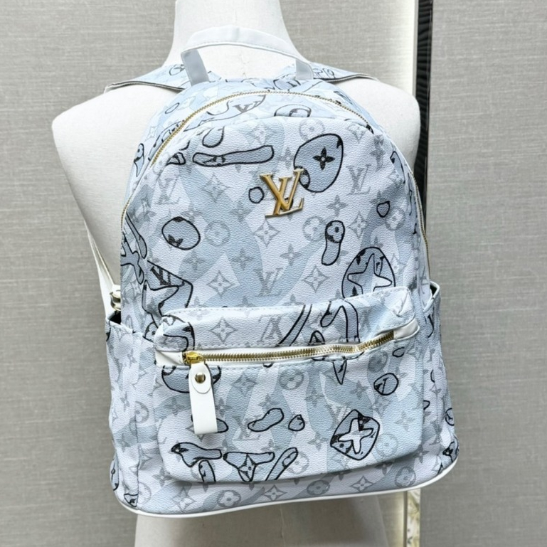 (สินค้ากวางโจว) Lv Large size School Backpack 40 Men And Women Fashion Out Travelling to Fit Books A