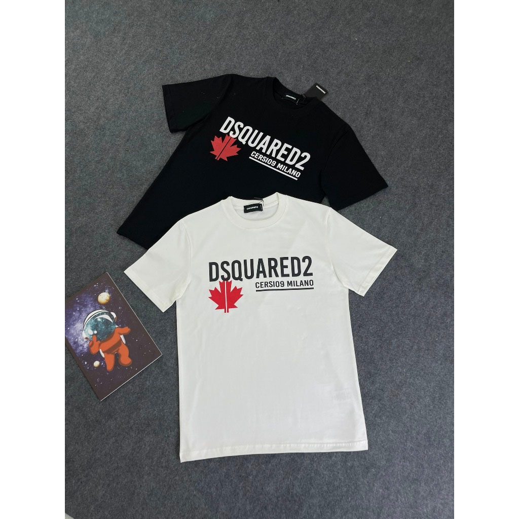 Dsquared2 MILANO DSQ2 Icon เสื้อยืดคอ LA ผ้าคอตตอนคุณภาพสูง 100% Hot Trend 2024