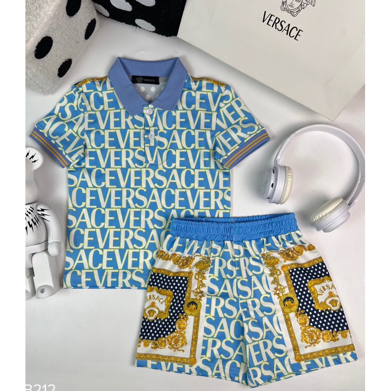 Lightning versace Set For Boys เสื้อเชิ้ตผ้าไหม versace Boys