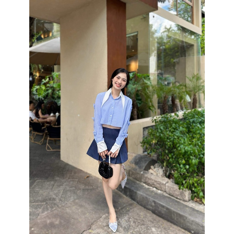 CILIA | เสื้อครอปคอปกแหลม