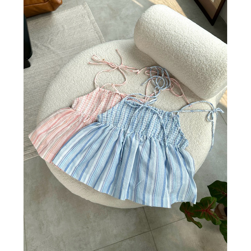 Dora the label - เสื้อเชิ้ตลินิน เบบี้ดอลล์ ยางยืด 2 เส้น ที่อก Abbey top