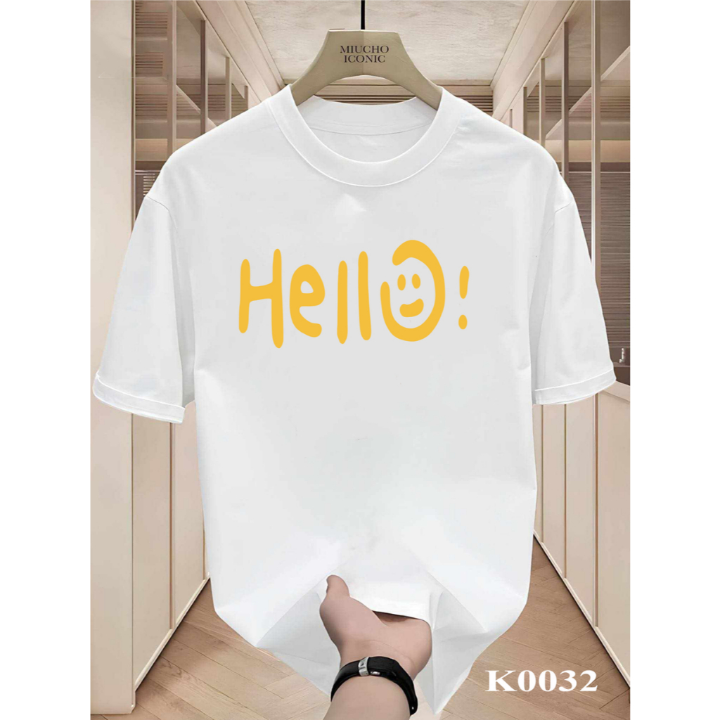 เสื้อยืด เสื้อยืดผู้ชายและผู้หญิง เสื้อยืดพิมพ์ลายสไตล์ He-lo คุณภาพสูง ผ้าฝ้าย 100% At Shop 999tshi