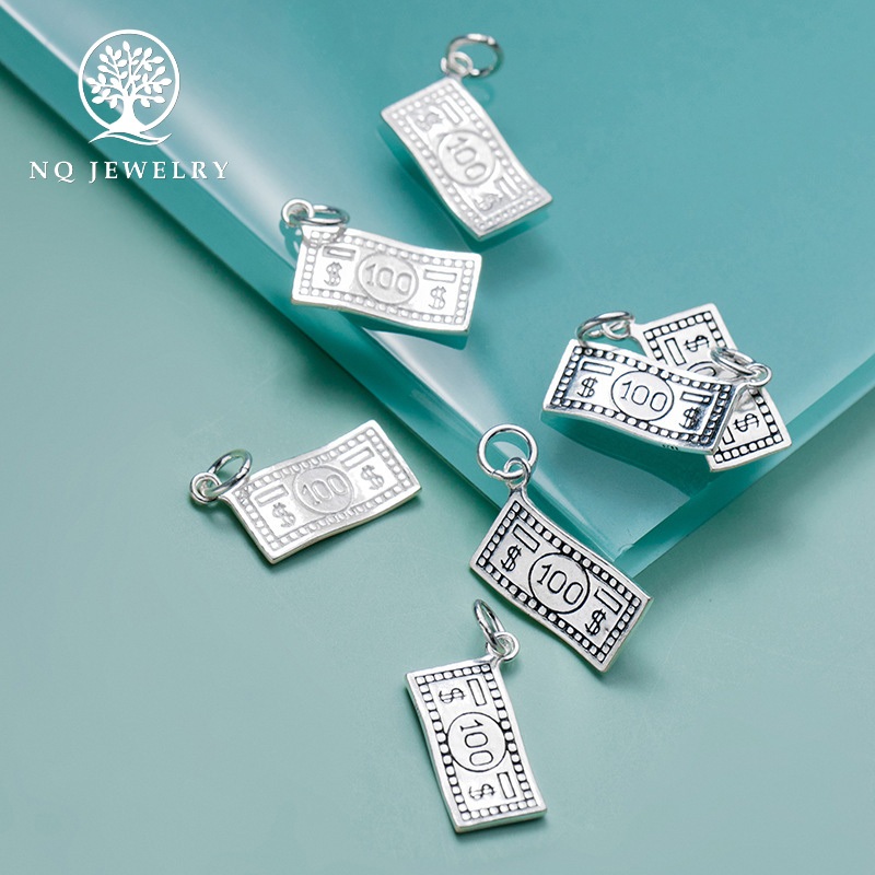 เสน่ห์เงินรูปเหมือนบิลดอลลาร์ 100$ - NQ Jewelry