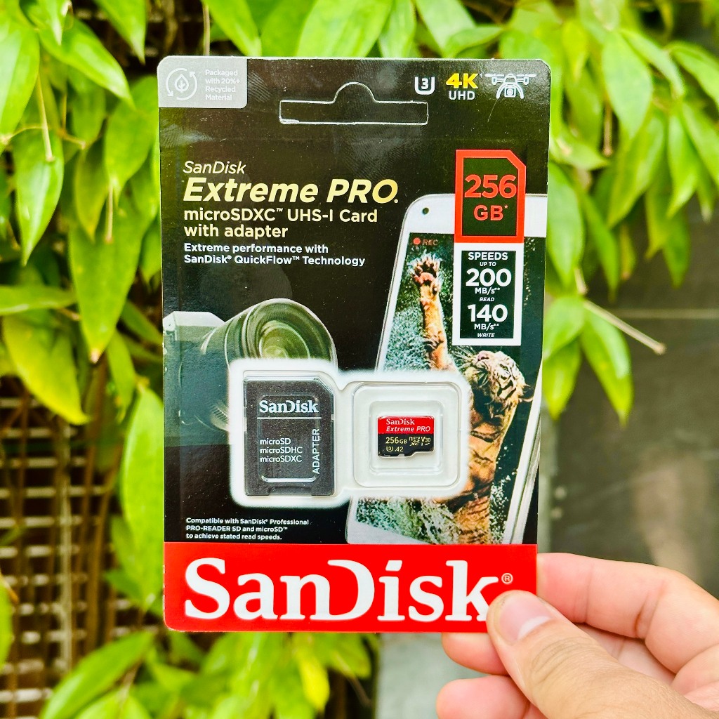 Sandisk Extreme Pro 256GB การ ์ ดหน ่ วยความจําความเร ็ วสูงโดยเฉพาะสําหรับกล ้ อง Wifi, Dashcam, โทรศัพท ์,
