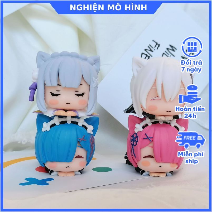 RE:ZERO คอสเพลย์แมว รุ่น 4 ตัวอักษร Natsuki Subaru Puck Beatrice Crusch Karsten