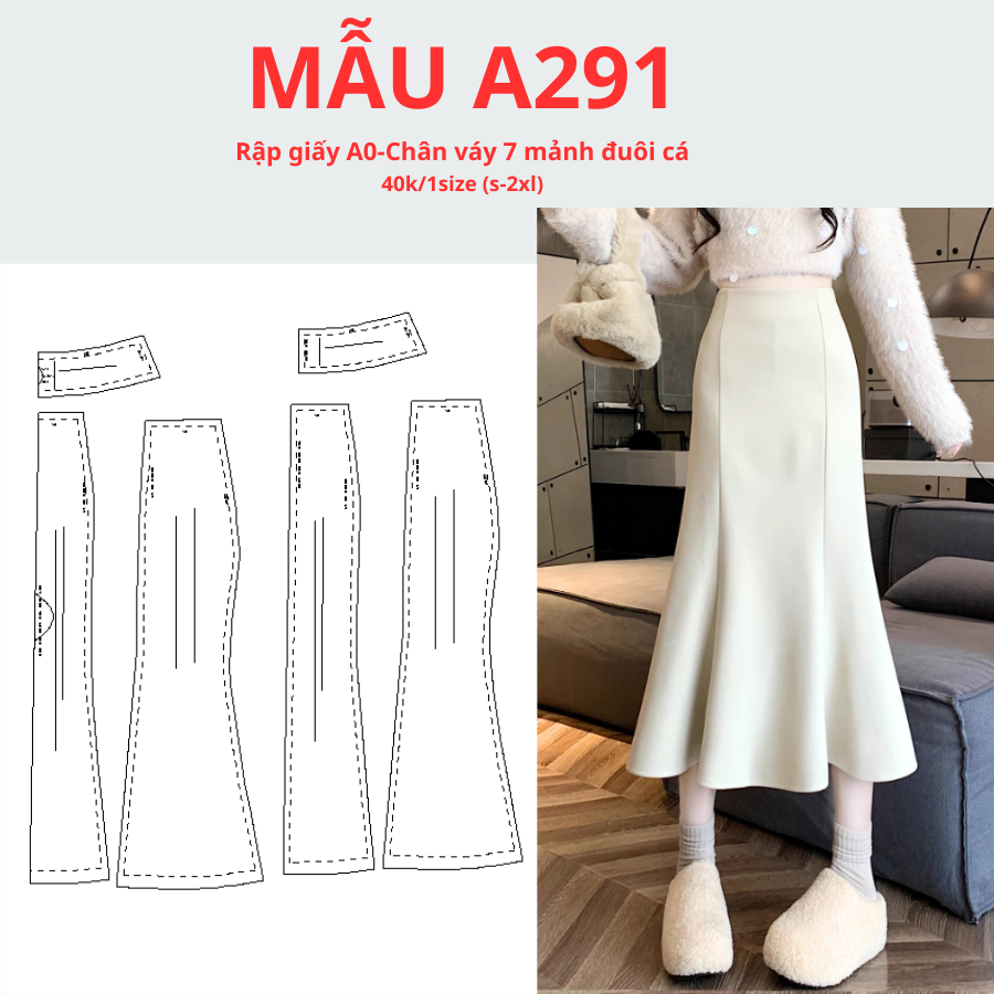 แผ่นกระดาษ A0 7-PIECE SKIRT CODE A291
