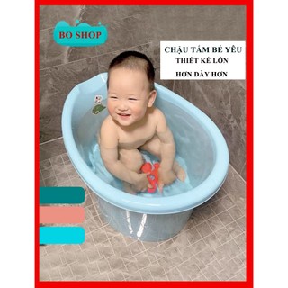 Xô bồn tắm có ghế ngồi bằng nhựa PP dày dặn thành cao chống gió cảm lạnh cho bé 0-6 tuổi