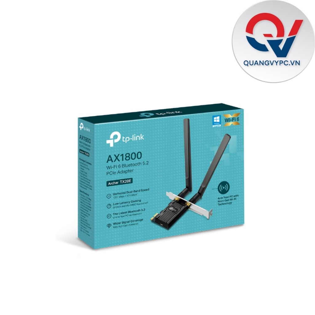 การ์ด Wifi TP-Link Archer TX20E | AX1800 Standard/ 2 เสาอากาศ/ Bluetooth/ PCI-E