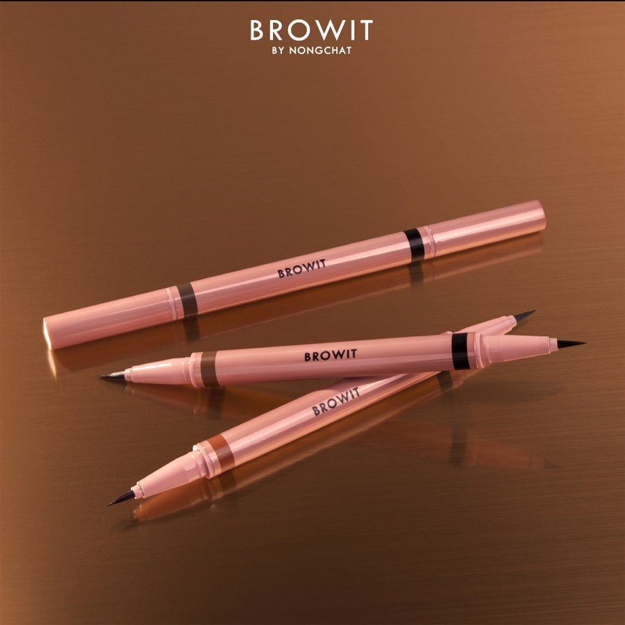 Browit By Nongchat อายไลเนอร ์ 2 หัว , 2-in-1 Duo Brow และอายไลเนอร ์