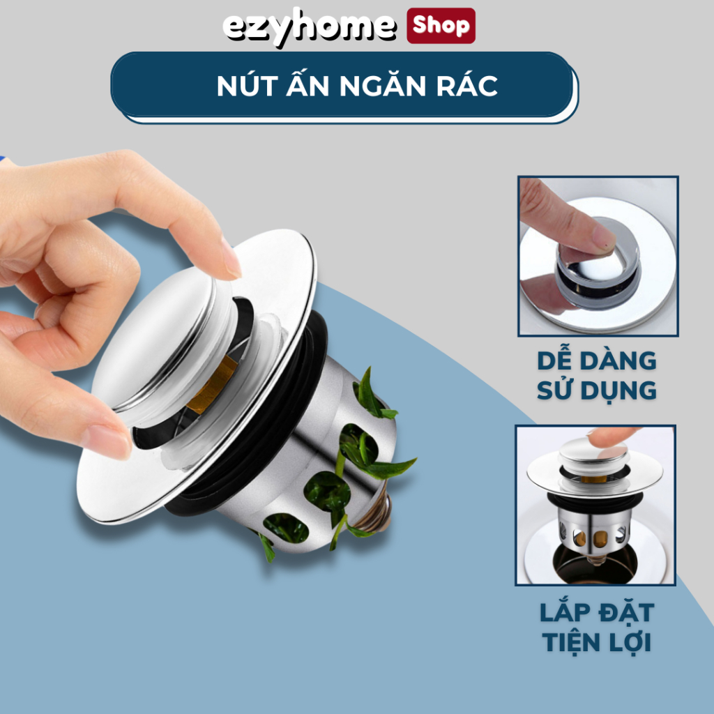 จุกกลิ่นแกนทองแดง Lavabo, จุกน้ํา lavabo สําหรับกดฟลัช, กรองถังขยะ, อ่างล้างจาน EZYHOME - ET010