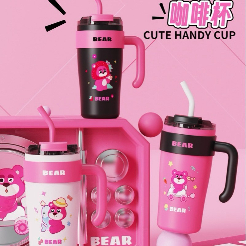 Ly Giữ nhiệt cao cấp BEAR 860ml inox 316, họa tiết cute