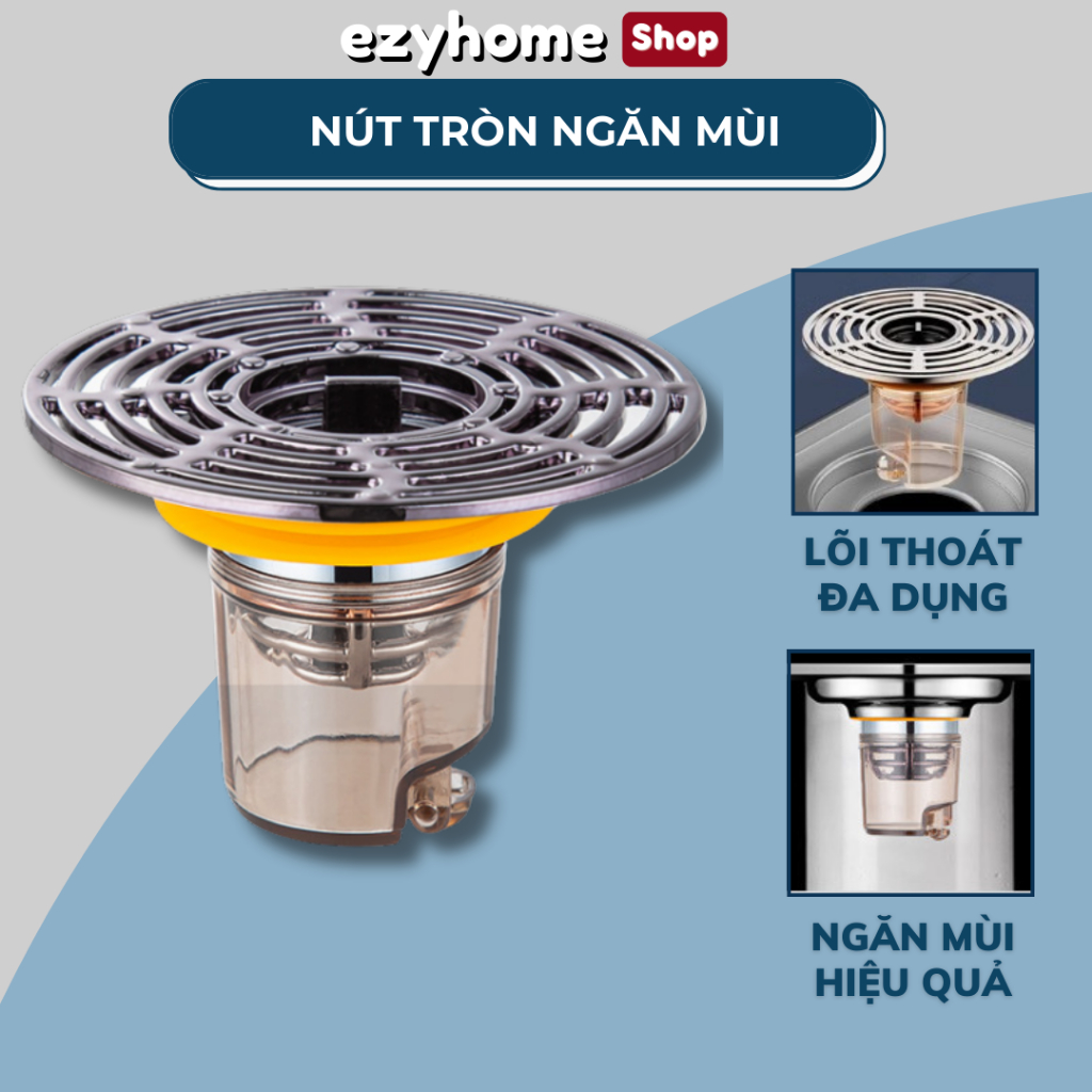 ฝาปิดท่อระบายน้ําพื้นป้องกันกรดไหลย้อนเพื่อป้องกันกลิ่นจากท่อน้ําทิ้งและแมลง EZYHOME - ET007B
