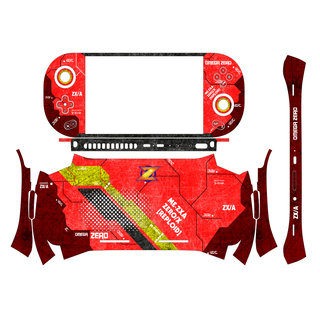 สติ๊กเกอร์ผิวสําหรับ AYANEO 2, 2s, Geek 1s, KUN สีแดง ME-ZXA ZEROX (ฟิล์มนูน 3M ปรับแต่งตามชอบ รายละ