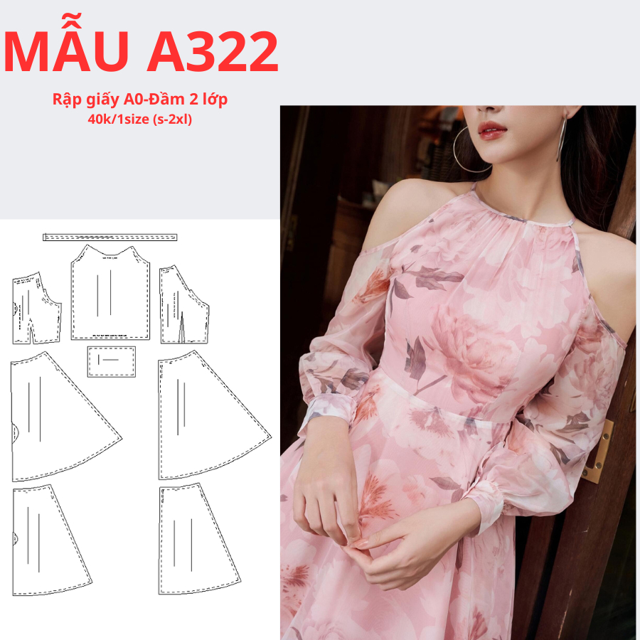 แผ่นกระดาษ A0 DRESS 2 ชั้น - CODE A322