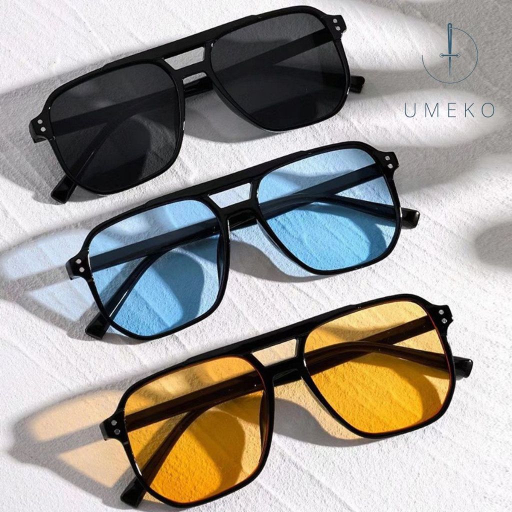 UMEKO square NK42 แว่นกันแดดป้องกันรังสียูวีสําหรับผู้ชายและผู้หญิง