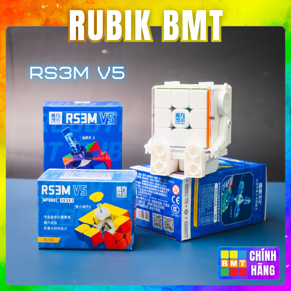 Rubik 3x3 Moyu RS3m V5 Magnetic Ballcore UV 2023, Rubiks Cube พร้อมแม่เหล็ก, Rubiks Cube ราคาถูก 3x3