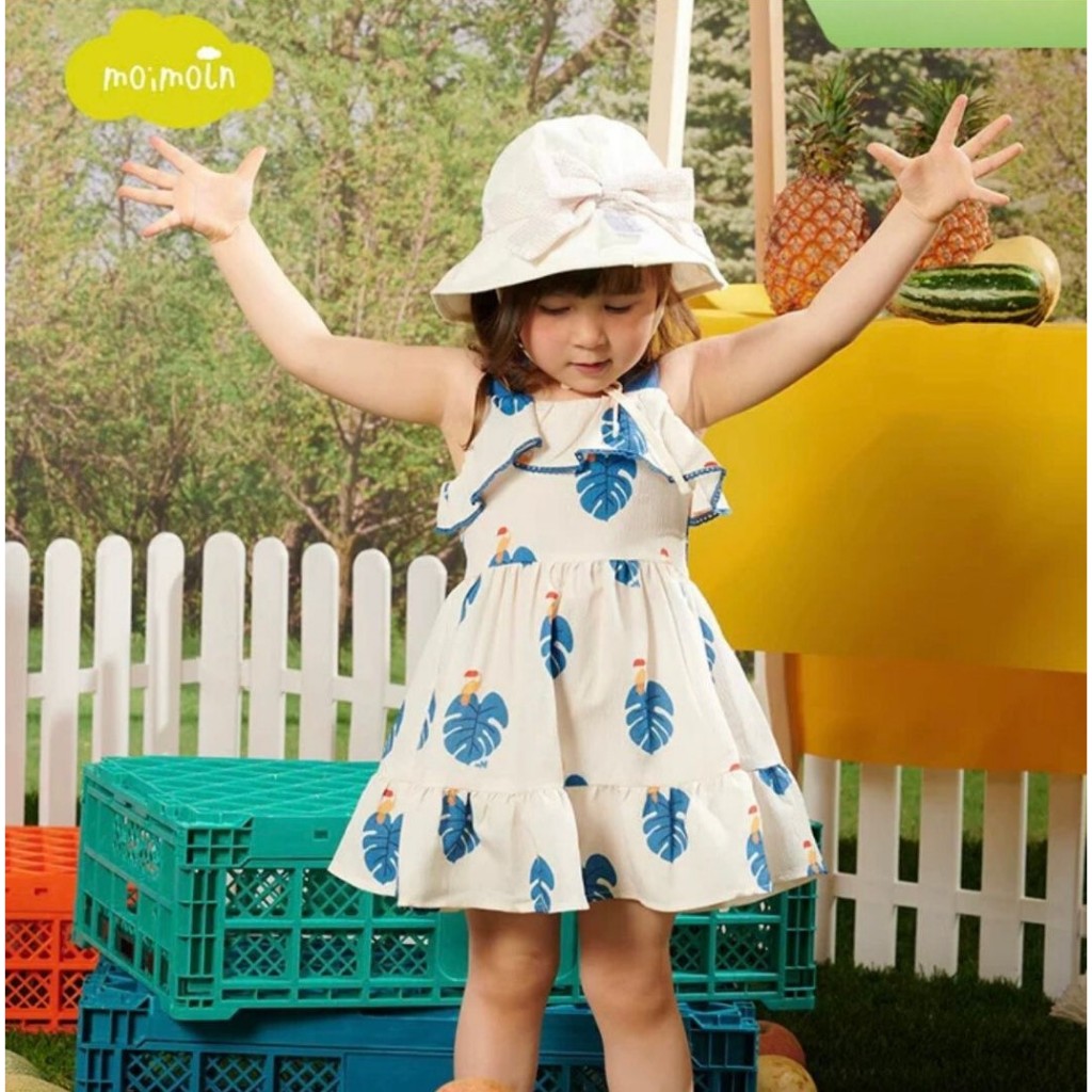 Moicmonn ชุดเดรส 2 สายคอปกระบายใบไม้ แฟชั่น made in Korea และ Russia Fish V1H4M6