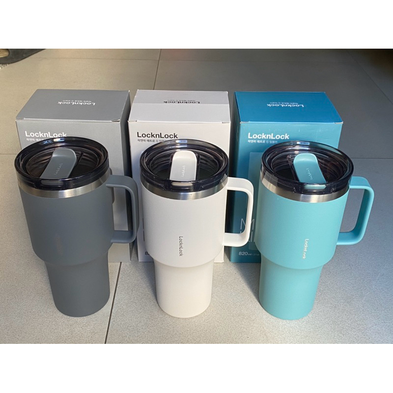 [LOCKnLOCK] METRO KING TUMBLER THERMAL CUP CAPACITY 820ML - LHC4326 (WITH HANDLE, SLIDING LIDING)