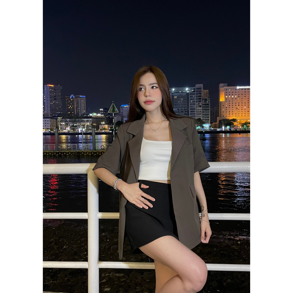 Short SLEEVE BLAZER (VT-01) - VINTEX มีผ่าหลัง+แผ่นรองไหล่ ฟรีไซส์ไม่เกิน 60kg