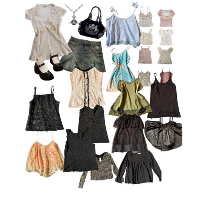 [November 1 2hand] เสื้อเชิ้ตผู้หญิง vintage gothic m coquette grunge babaytee top tank thrift 37 52