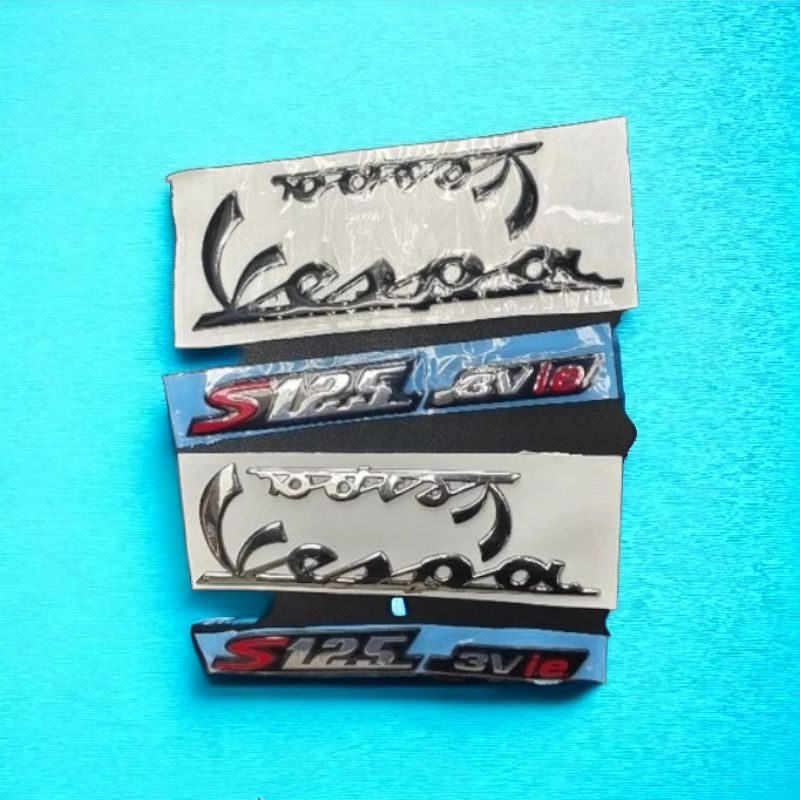 ชุดแสตมป์ VESPA S 3Vie นูนสวย 3 ชิ้น (3V ie รูปลอก, รูปลอกสีขาวเงินสีดํา, 3v.ie