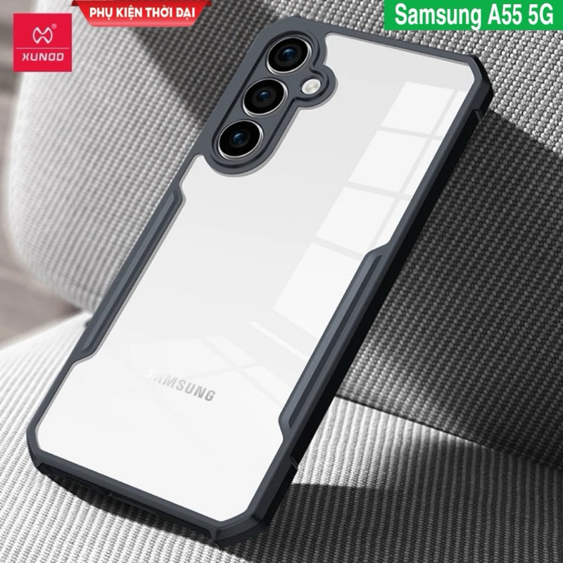 XUNDD เคสใสกันกระแทกสําหรับ Samsung A55 5G, ขอบ TPU