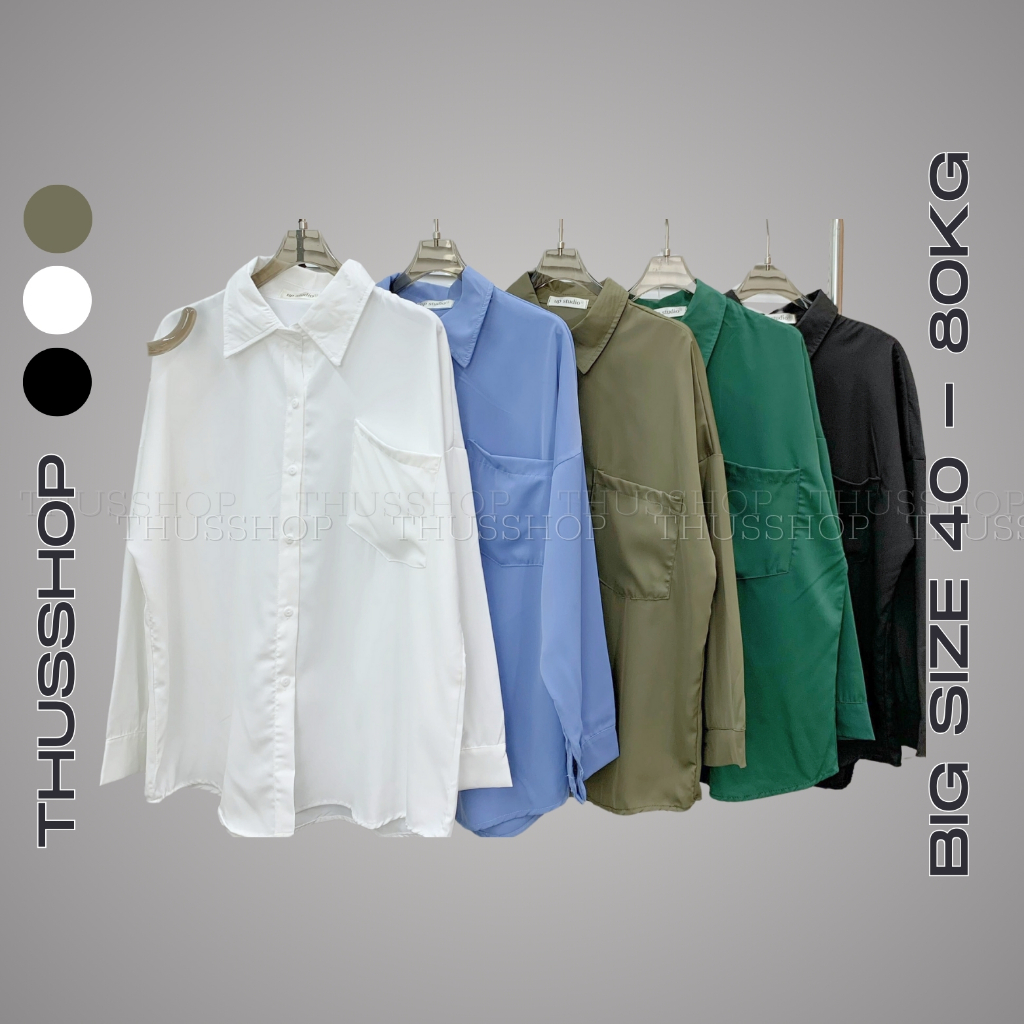 เสื้อเชิ้ตแขนยาวทรงหลวมขนาดใหญ่สําหรับผู้หญิงเสื้อเชิ้ตผู้หญิงสไตล์หลวมน่ารักทําจากผ้าไหมมันวาวที่นุ่มและเท่ THUS238