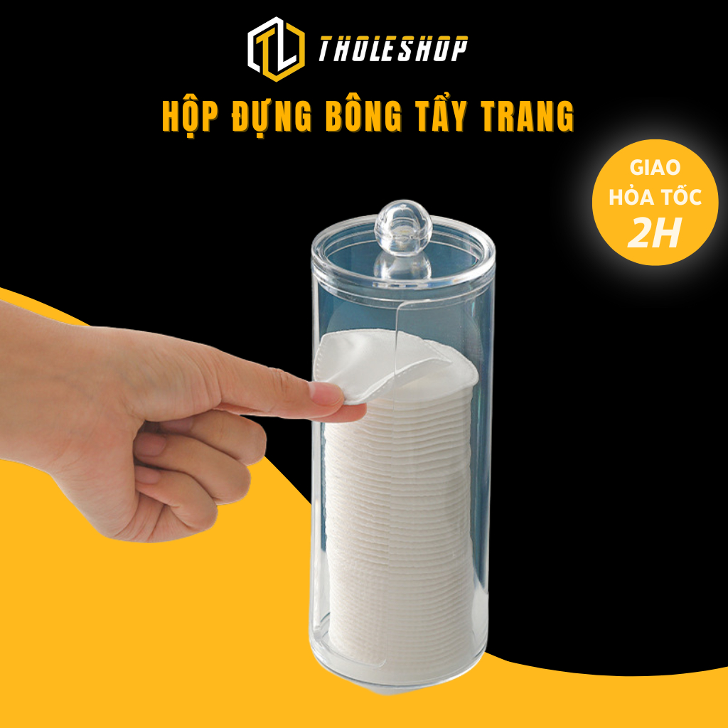 Tholeshop 7835 น้ํายาล้างเครื่องสําอางต้านเชื้อแบคทีเรียใสทรงกระบอกภาชนะผ้าฝ้าย