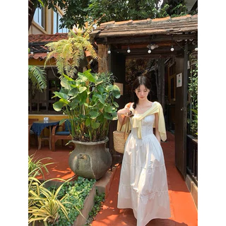 [V1.724] แม็กซี่เดรสเอวระบายสีขาวสุดน่ารัก (มีรูปถ่ายจริง)