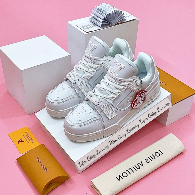 Lv Traner White Skin Hybrid Au Sc Shoes [กล่องเต็ม]