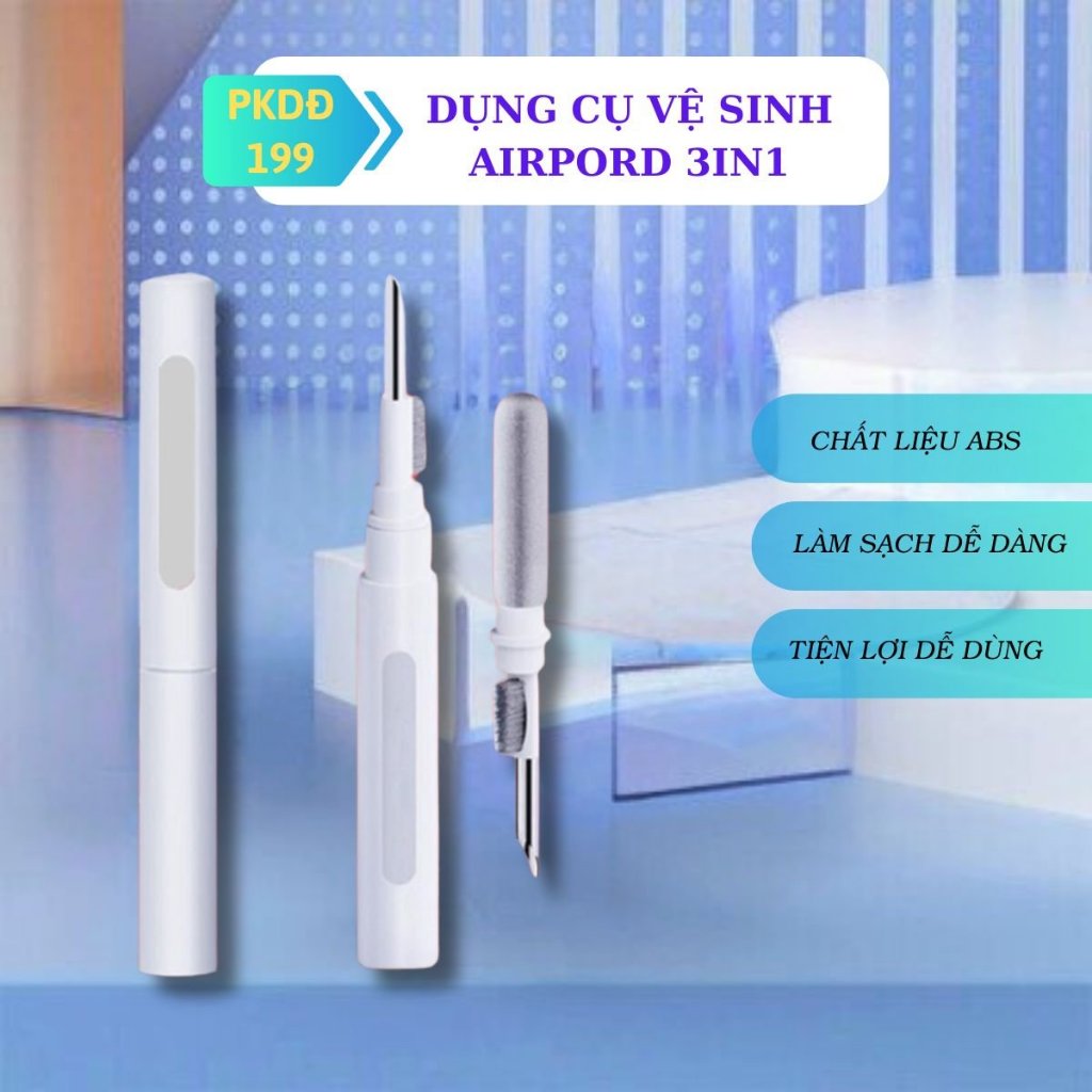 ปากกาทําความสะอาดหูฟัง เครื่องมือทําความสะอาด airpod ชุดทําความสะอาด 3-in-1 อเนกประสงค์ สําหรับ aipo