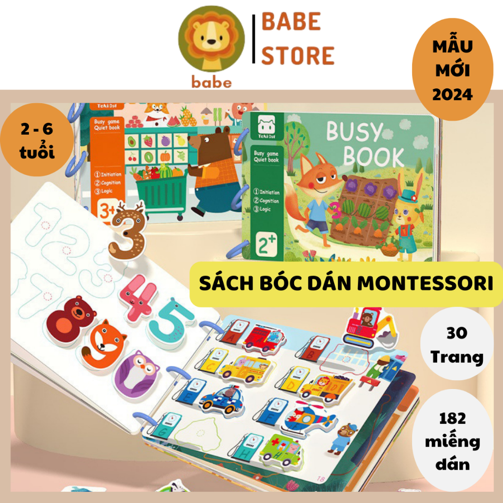 ( รุ ่ นใหม ่ 2024🏠 Smart Montessori Peeling Material Busy Book 30 หน ้ าหลายหัวข ้ อสําหรับเด ็ ก Early Education BABE STORE