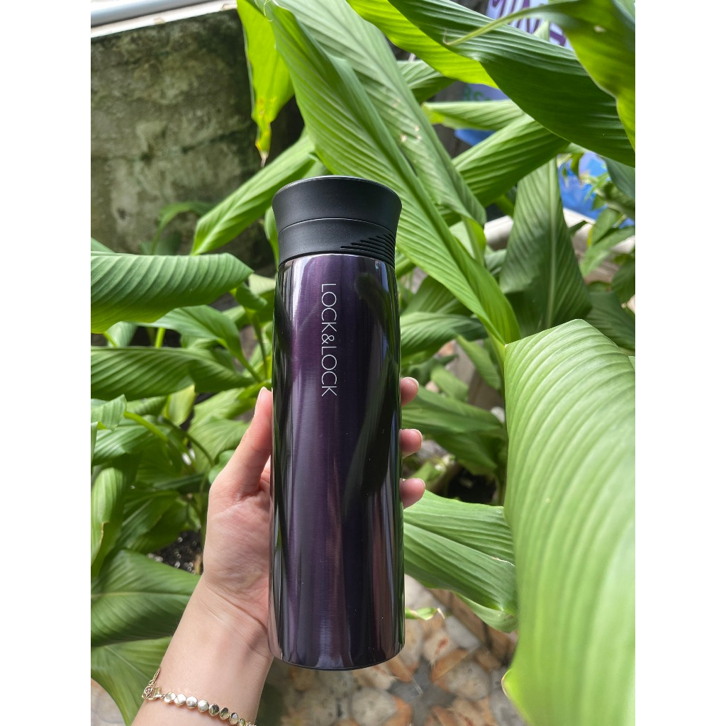 Line Tumbler กระติกน้ําร้อนสแตนเลส Lock&Lock LHC4119B (400Ml – สีม่วง)