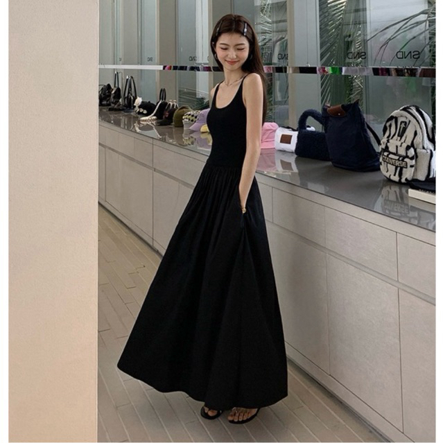 [READY WHITE S] เดรสยาว 2 สาย Mulvan