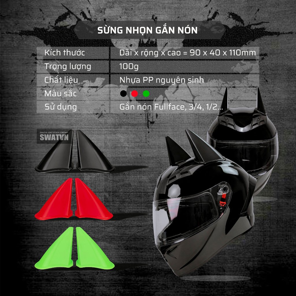 Product ONLY horns, NO hats - แตรแบทแมนพร้อมหมวกหลากหลายสไตล์ (เขียว ดํา แดง)