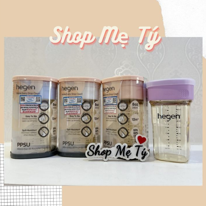 ขวดน้ํา Hegen ของแท้ 240ml ป้องกันการสําลักและป้องกันการรั่วไหลของสําหรับทารก - ถ้วย Hegen All Round