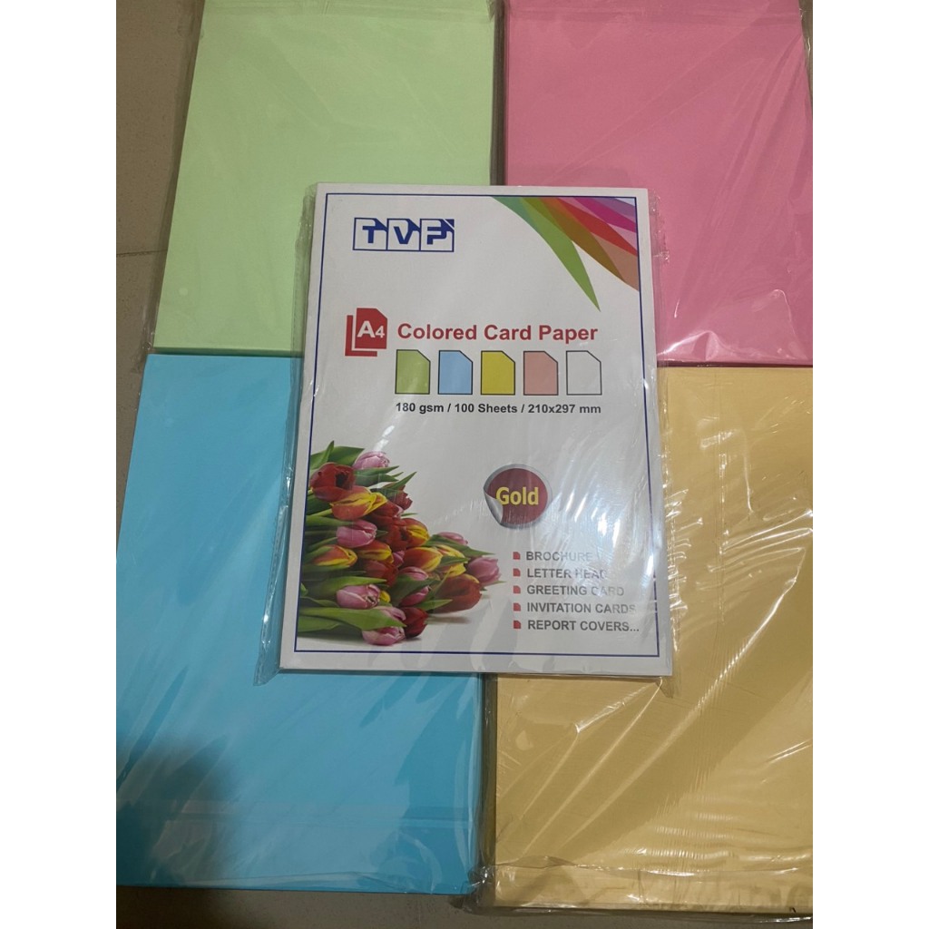 [100 แผ่น] ฝาครอบสี A4 - น้ําหนัก 180gsm