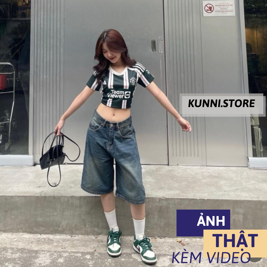Baggy JEANS SHORT - กางเกงขาสั้นขากว้าง usisex สําหรับผู้ชายและผู้หญิง KN07