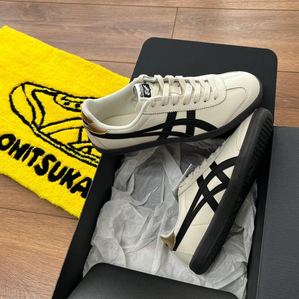 รองเท้าผ้าใบ Assic Onitsuka Tiger รองเท้าส้นสูงสีดําและสีเหลืองสําหรับผู้ชายและผู้หญิง