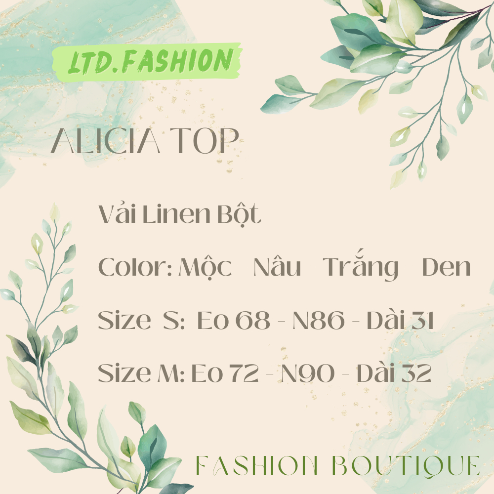 เสื้อเชิ้ต LINEN จับจีบคอปกและแขนพัฟ - LTD.FASHION - ALICIA TOP