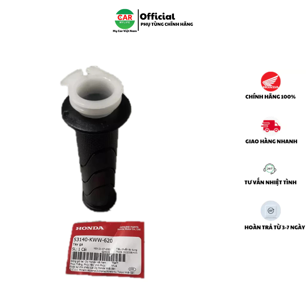 ยางมือจับขวา - ถุงมือ HONDA WAVE S110, A110, RSX110 53140KWW620